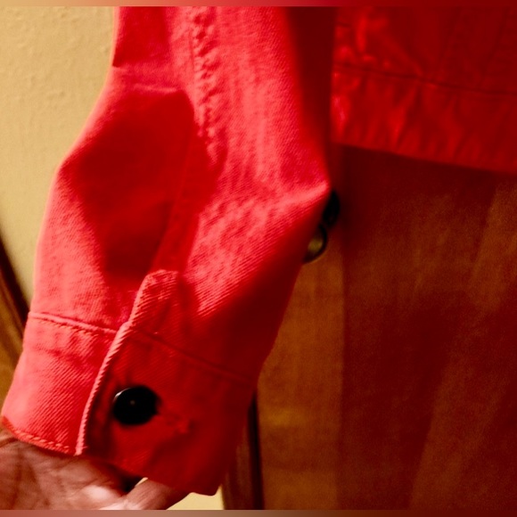 🎸JCP Beautiful Red Denim Jacket. 4 pockets size Large - Picture 2 of 5